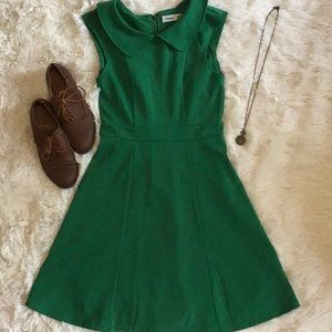 ModCloth Green Dress with Peter Pan Collar